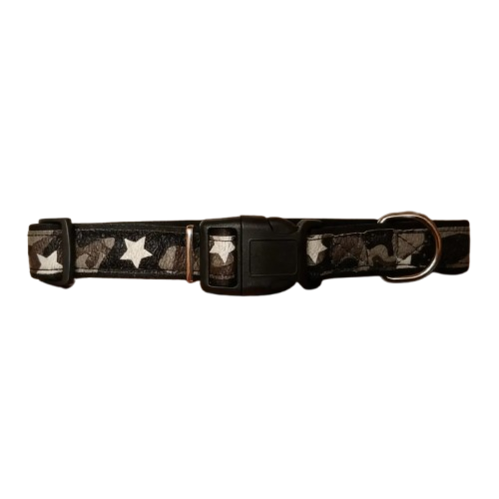Collar Para Mascotas Gris Ajustable Estrellas Tsuya