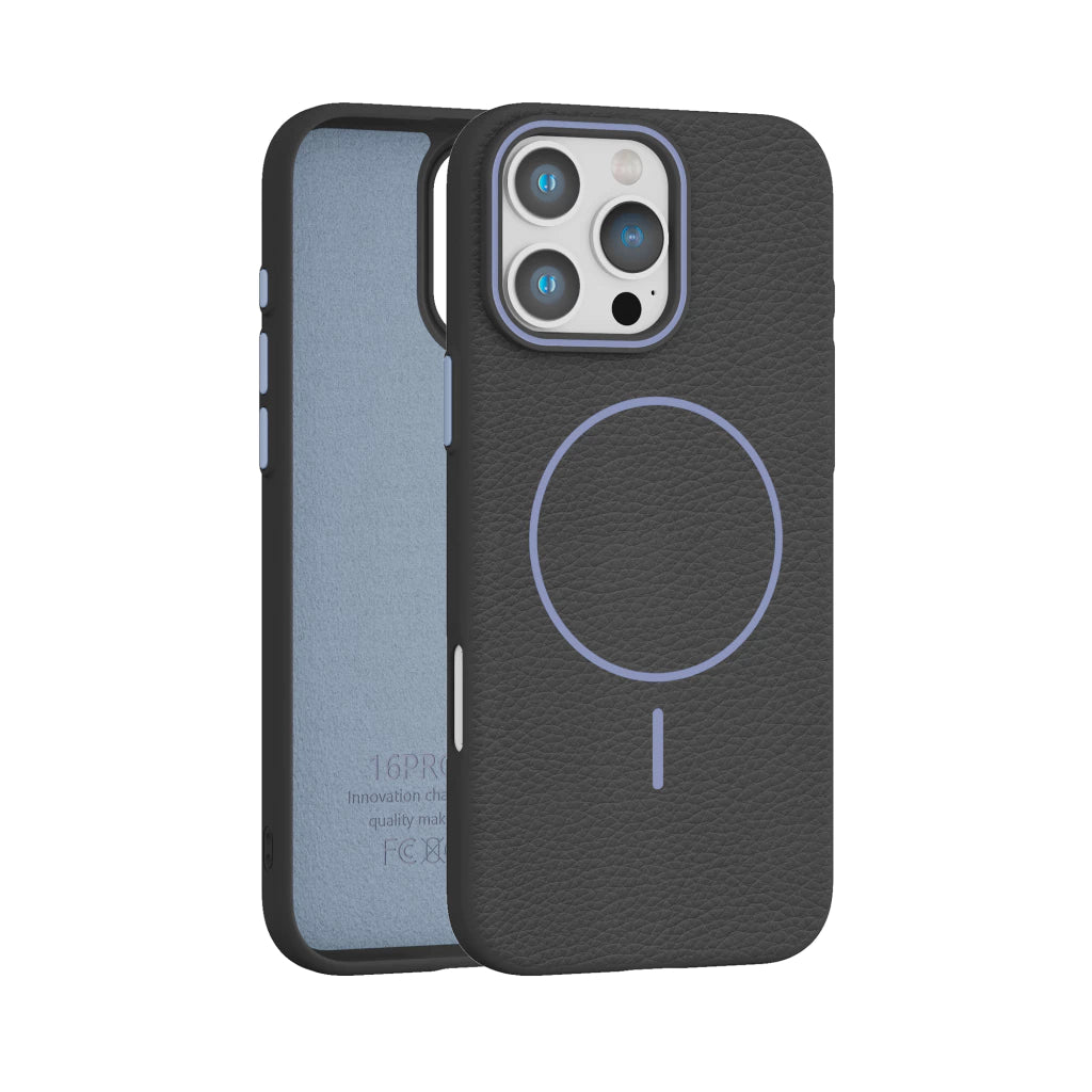 Funda iPhone con MagSafe Litchi Black Orchid Append