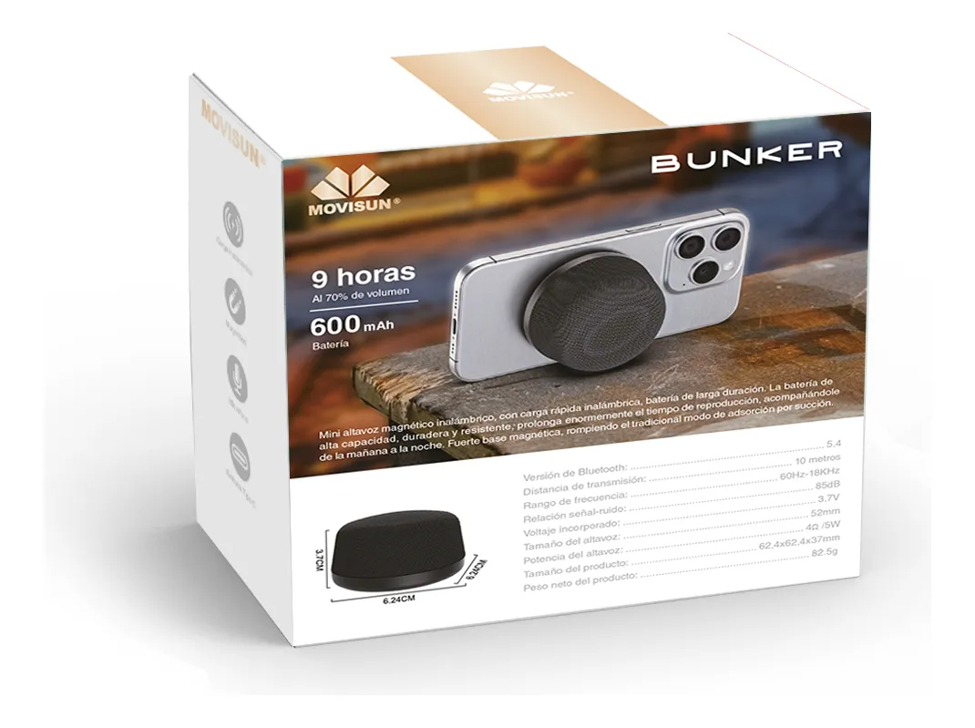 Parlante Magnético Bunker Movisun 5w